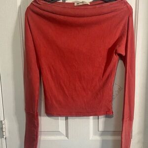 We The Free Red Long Sleeve Top